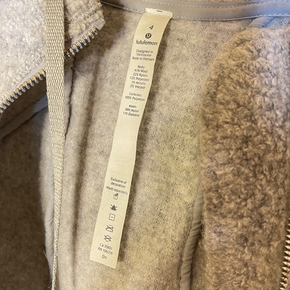 Lululemon Wool Gray Hooded Jacket - Picture 5 of 10
